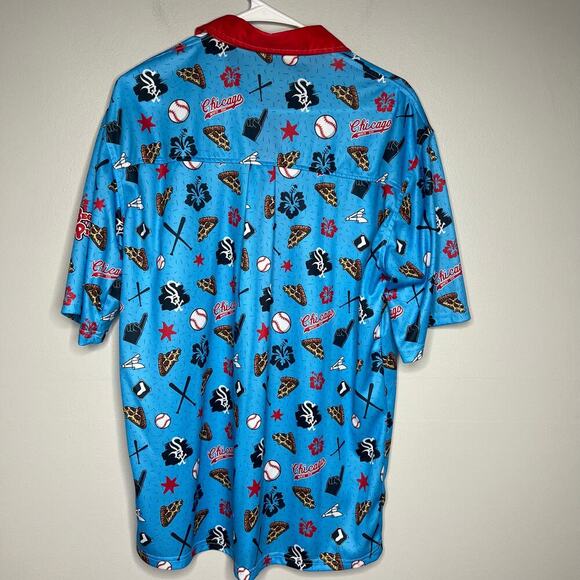 Chicago White Sox Shirt Beggars Pizza Hawaiian Shirt SGA Sz Medium 4th of July - Picture 5 of 8